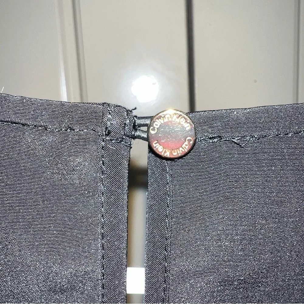 Calvin Klein Black Long Sleeve Lace Blouse Size Medium - Picture 10 of 11